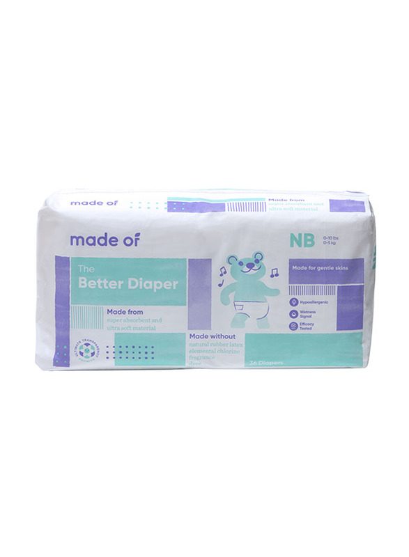 Made Of The Better Baby Diapers, Newborn, 5+ Kg, 36 Count